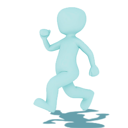 cartoon 3D figure walking